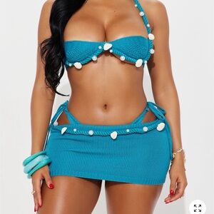 Fashion Nova Teal Bikini Set